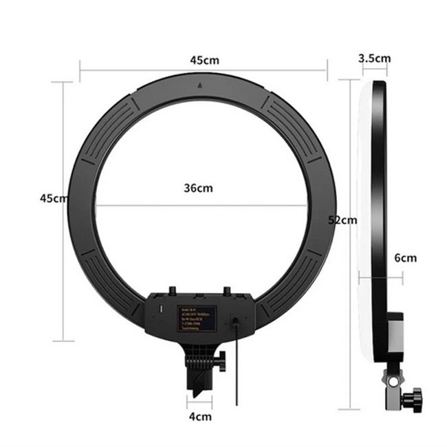 رینگ لایت با حالت نور دهی رنگی مدل LJJ-45CM