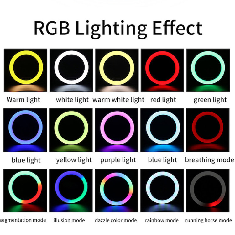 رینگ لایت با حالت نور دهی رنگی مدل LJJ-45CM
