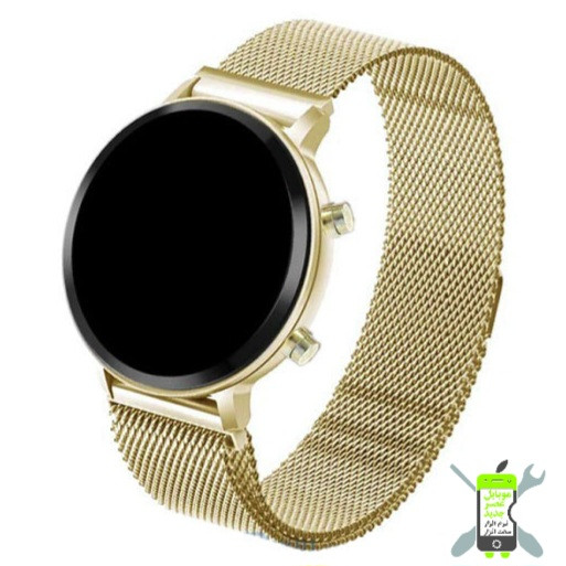 ساعت ال ای دی صفحه گرد بند فلزی