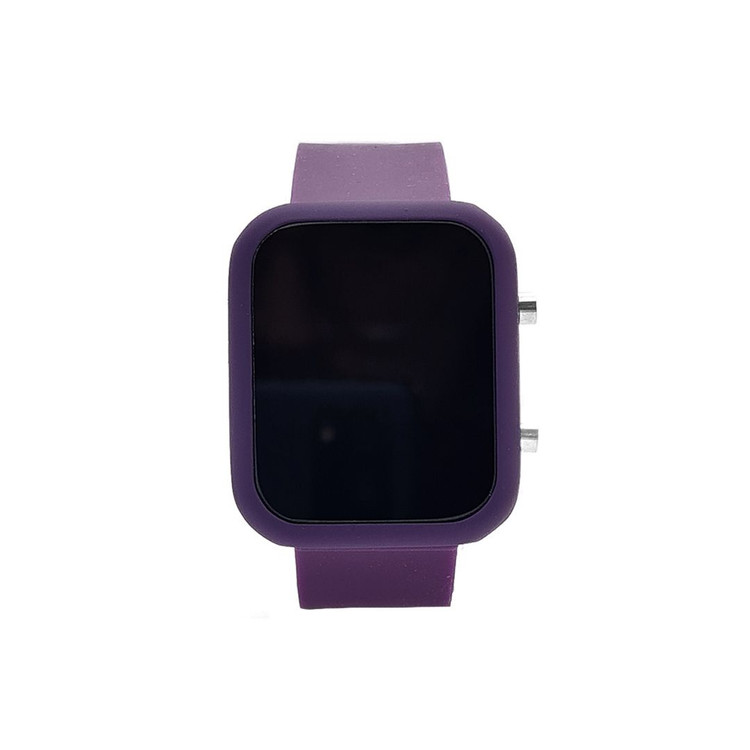 ساعت ال ای دی صفحه مستطیل بند سیلیکونی