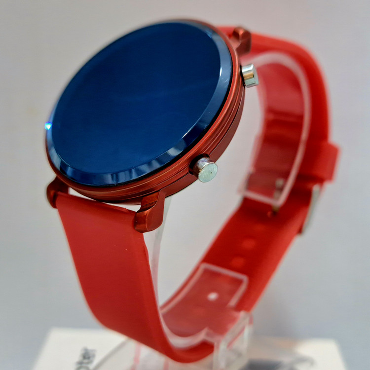 ساعت ال ای دی صفحه گرد بند سیلیکونی