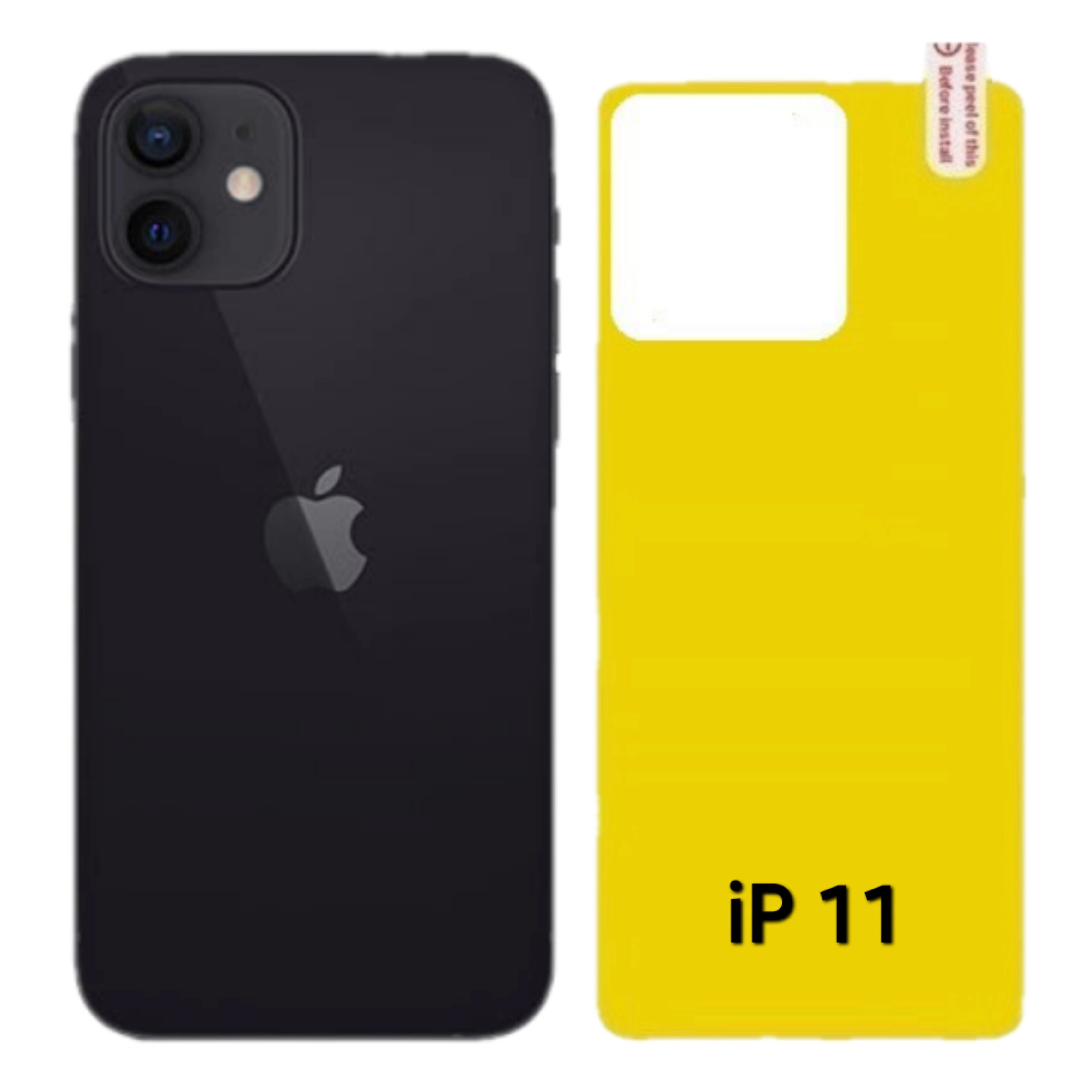 برچسب محافظ پشت گوشی شفاف مدل iP - 11